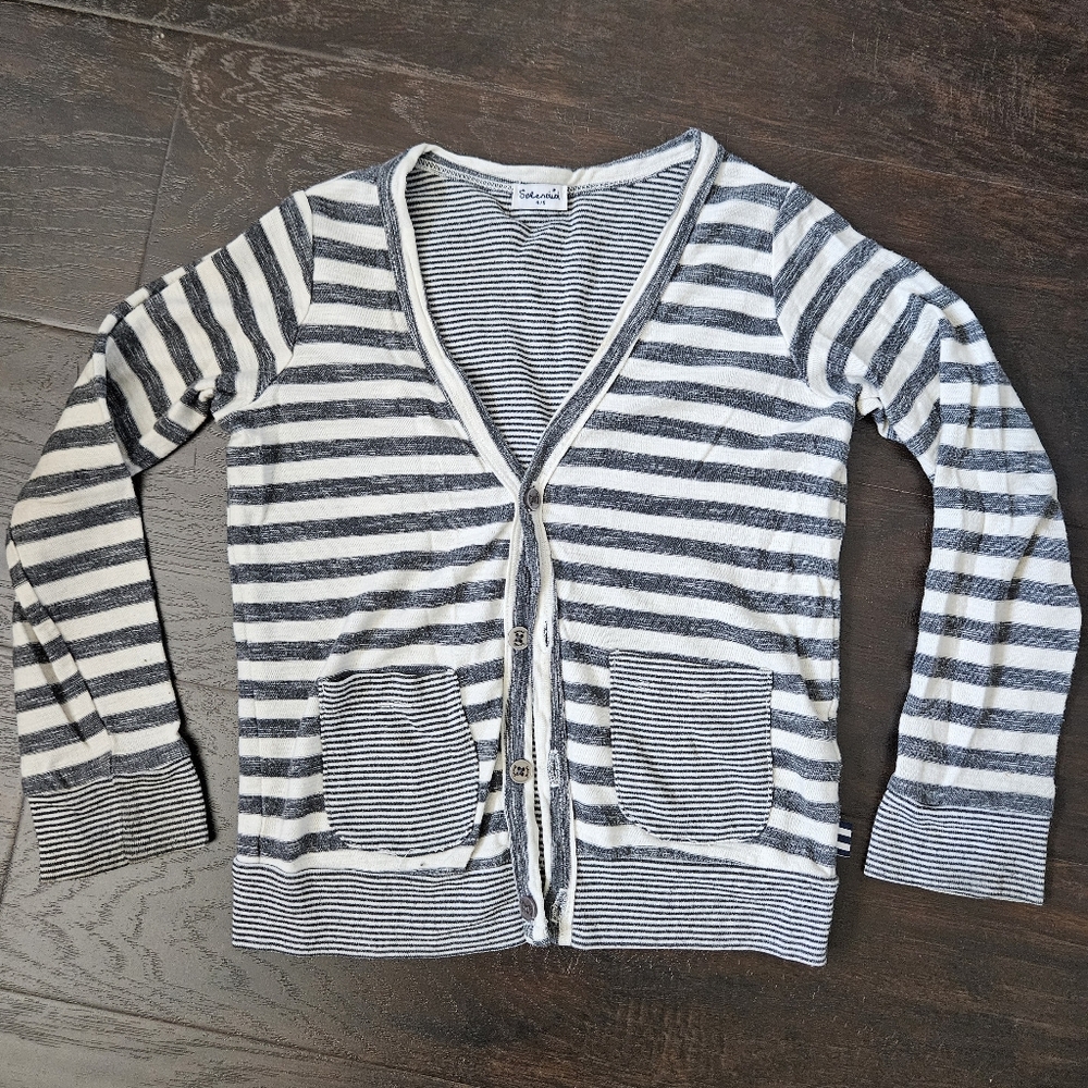 Splendid Lightweight Long-Sleeve Striped Cardigan, Boys Size 4/5